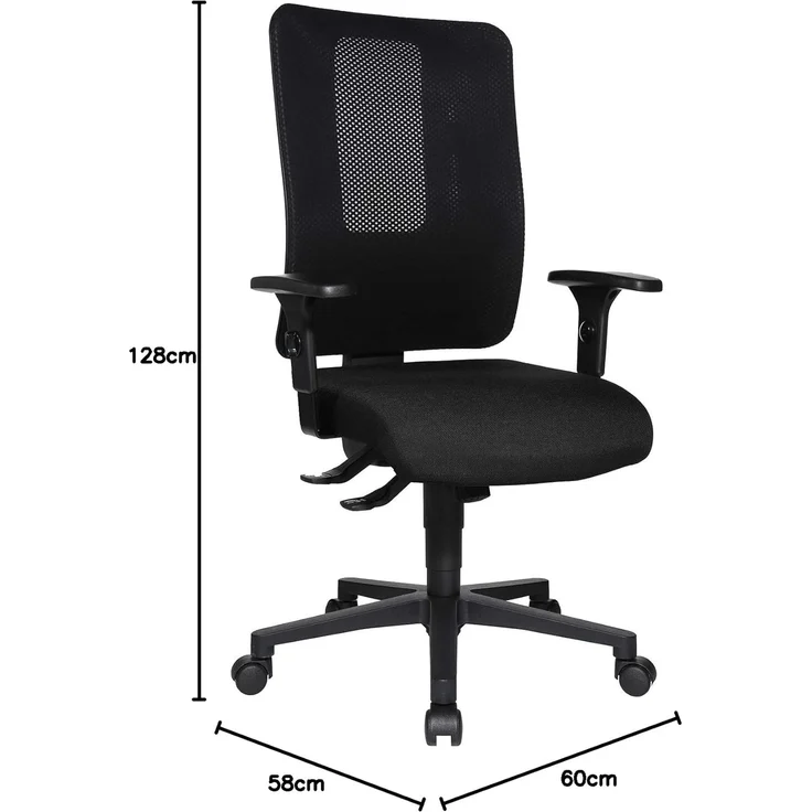 Topstar Open X (N) ergonomischer Bürostuhl, Schreibtischstuhl, atmungsaktive Netzbespannung, Stoffbezug, schwarz – Bild 3