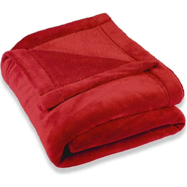 CelinaTex Flauschige Kuscheldecke 150x200 cm rot Decke Sofa warm Wohndecke weich Mikrofaser Fleece Oeko-TEX Montreal