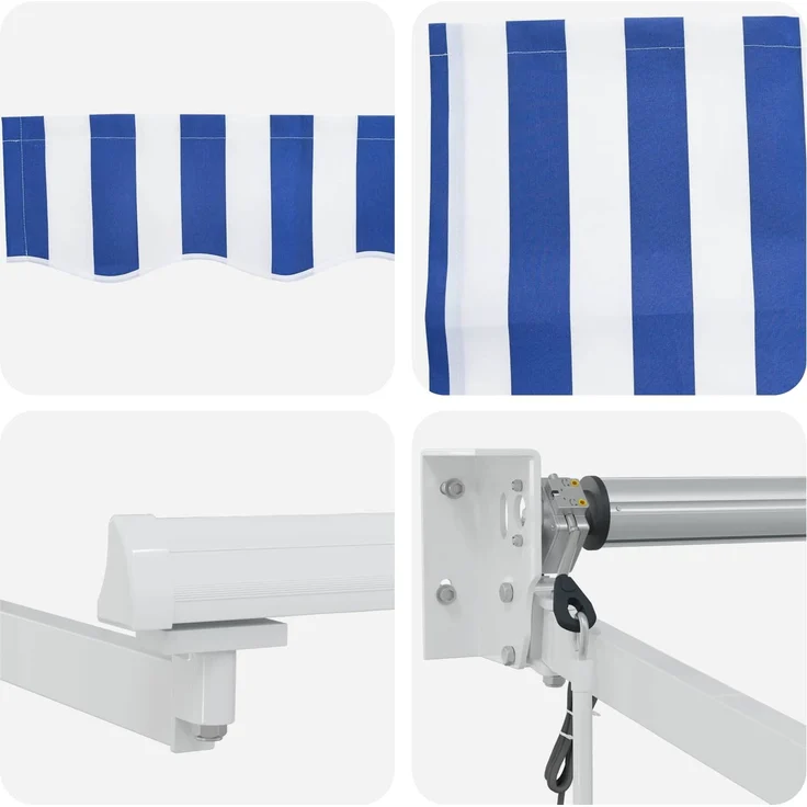 vidaXL Elektrische ausziehbare Markise Blau und Weiß 4 x 3 m 3419968 – Bild 6