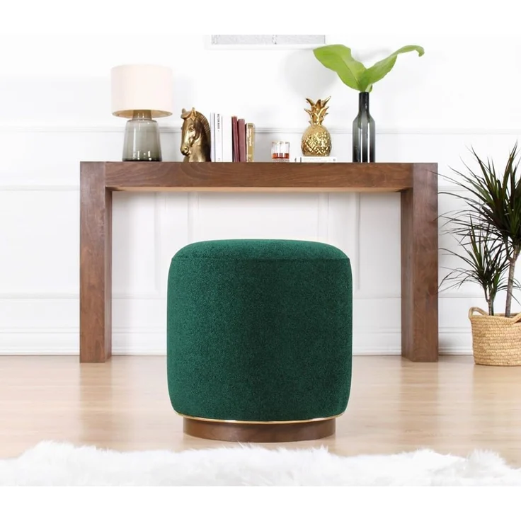 Hanah Home 'Zeone - Dark Green' Pouffe, Dunkelgrün, 42 x 43 x 42 cm – Bild 2