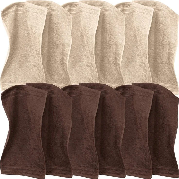Erwin Müller Handtuch Set Gästetuch "Heidelberg" im 12er-Pack, Frottier, Walk-Frottier Uni – Bild 1