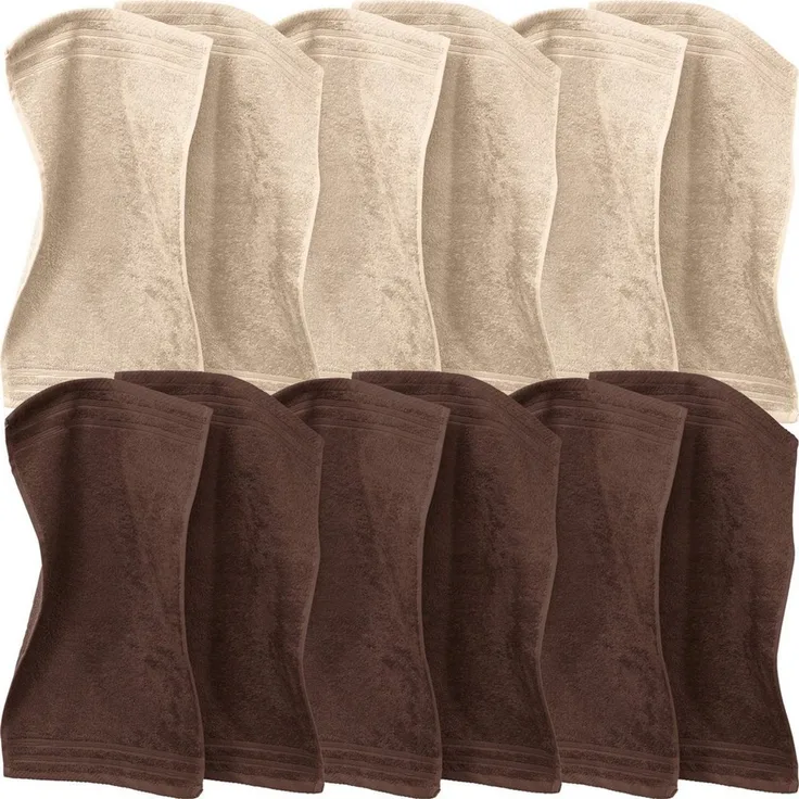 Erwin Müller Handtuch Set Gästetuch "Heidelberg" im 12er-Pack, Frottier, Walk-Frottier Uni