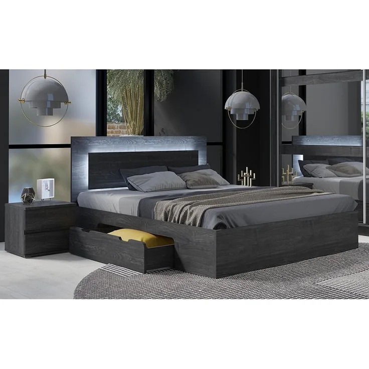 Lomadox Schlafzimmer-Set TORTONA-166, (Spar-Set, 3-tlg, Bettgestell Nachttische), Schlafzimmermöbel Bettanlage in Esche, Bett 180x200cm