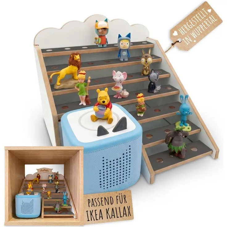 Holzura Kinderregal Tonie Regal für IKEA KALLAX – magnetisch – für ca. 50 Toniefiguren
