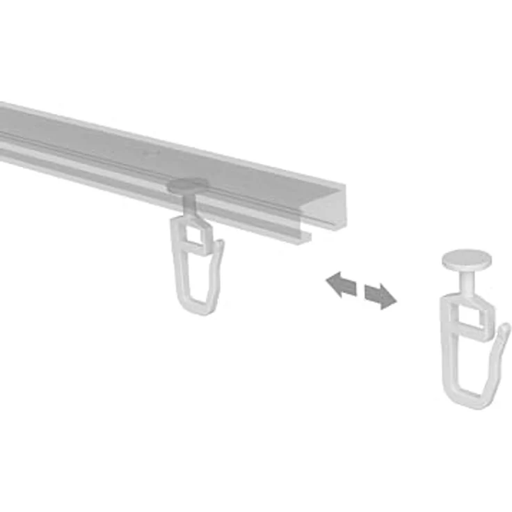 INTERDECO Gardinengleiter Rundkopf-Gleiter, für Gardinenschienen und Innenläufe bis 5,6 mm Nutbreite, (100-St, Packung), Kunststoff – Bild 4