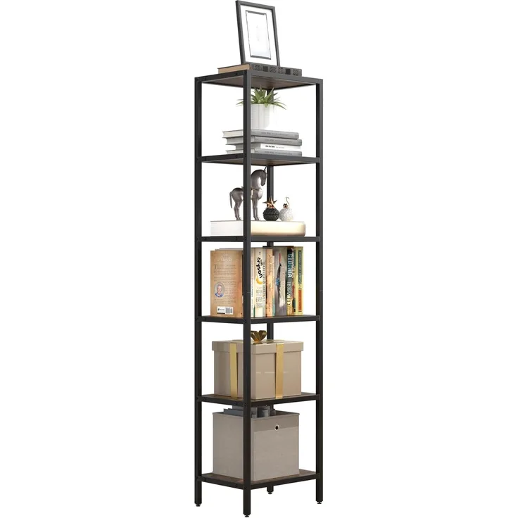 VCM Standvitrine Vinali 920384 Schwarz H. 165 x B. 40 x T. 30 cm