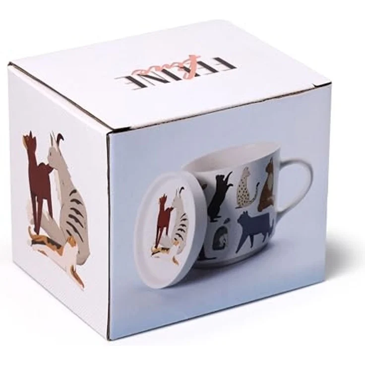 Puckator Tasse Feline Fine Katzen Kaffeebecher & Untersetzer Set – Bild 5