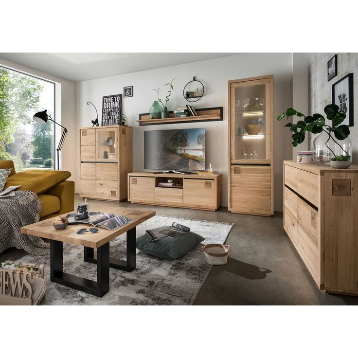 TV Board zum hängen 215x44cm "Bergamo" Wildeiche geölt WZ-0159 – Bild 5