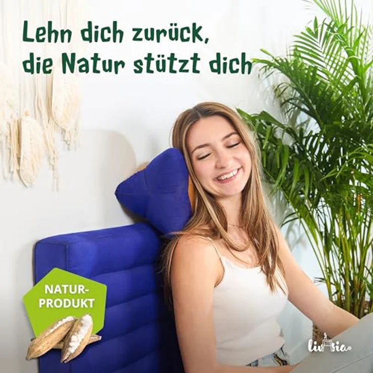 livasia Nackenstützkissen Knochenkissen, vegan und handgefertigt, Ø 15x32cm, Kapok – Bild 3