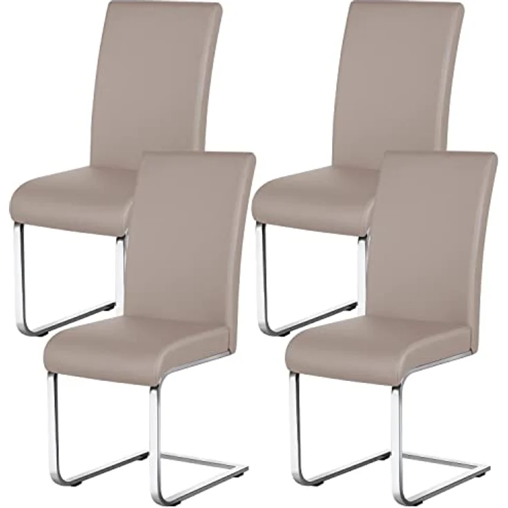 Yaheetech Esszimmerstühle 4er Set Freischwinger, Wohnzimmerstuhl Schwingstühle Esszimmerstuhl, Gestell aus Metall, 135 kg belastbar – Bild 2