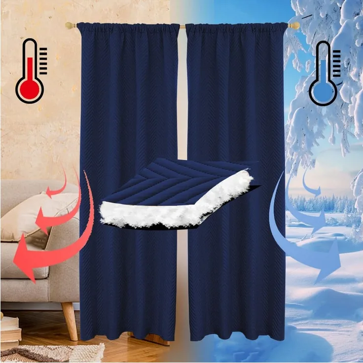LMaxhome Vorhang Verdunkelungsvorhang Gesteppt Thermovorhang Türvorhang für Wohnzimmer, (1/2 St) 370g/m², Wärmeschutz 100% Blickdicht Kälteschutz Schlafzimmer