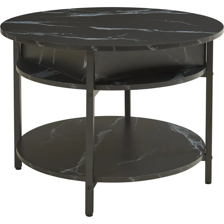 Couchtisch Kandas mit Hebeplatte 70x49 cm Marmoroptik, schwarz [en. casa] – Bild 4