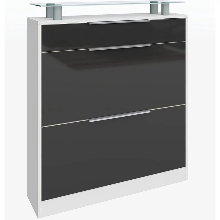 borchardt Möbel Schuhschrank Oliva Breite 89 cm, stehend, mit 2 Doppeltrommeln und 1 Schubkasten – Bild 1