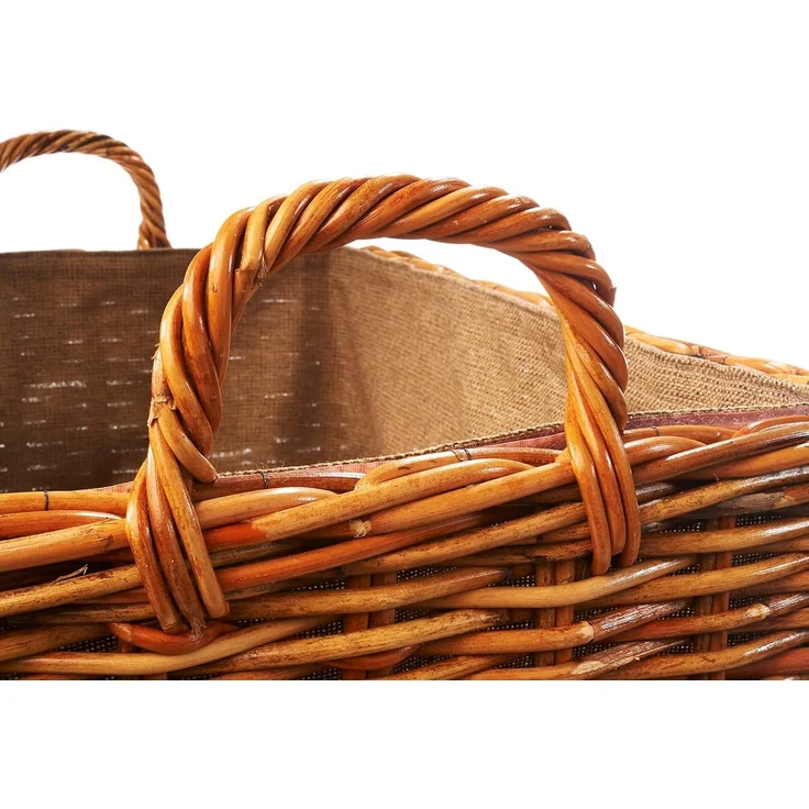 Kobolo Kaminholzkorb Holzkorb Rattan lacak mit abnehmbarem Leinenstoff – Bild 7
