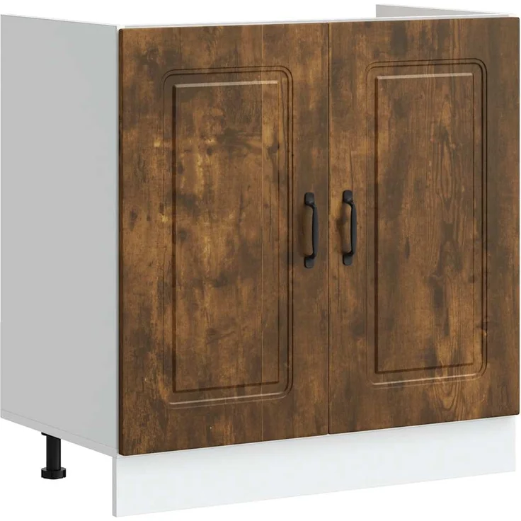 vidaXL Spülenunterschrank Kalmar Räuchereiche 80x46x81,5 cm 853452 – Bild 1