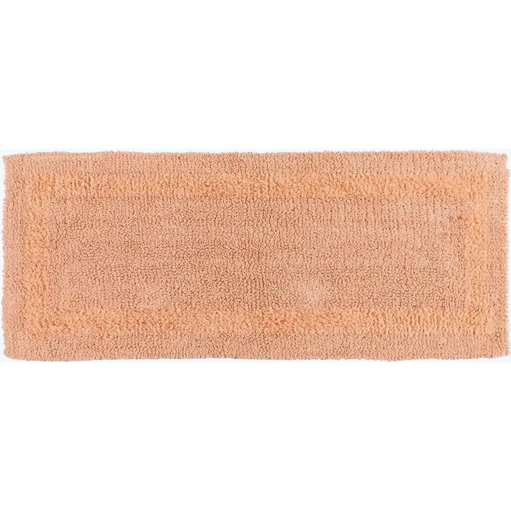 Homescapes Badläufer apricot, Premium Badematte 40x100 cm, Badteppich Baumwolle mit Wende-Design