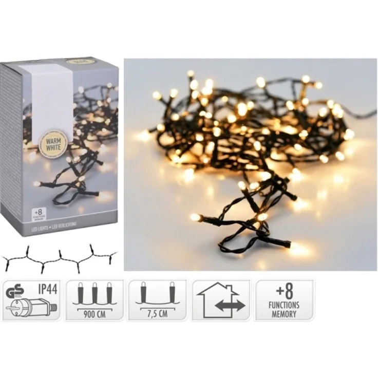 Weihnachtsbaumbeleuchtung Koopman Weihnachtsbaumbeleuchtung Lichterkette 120 led timer warm weiß