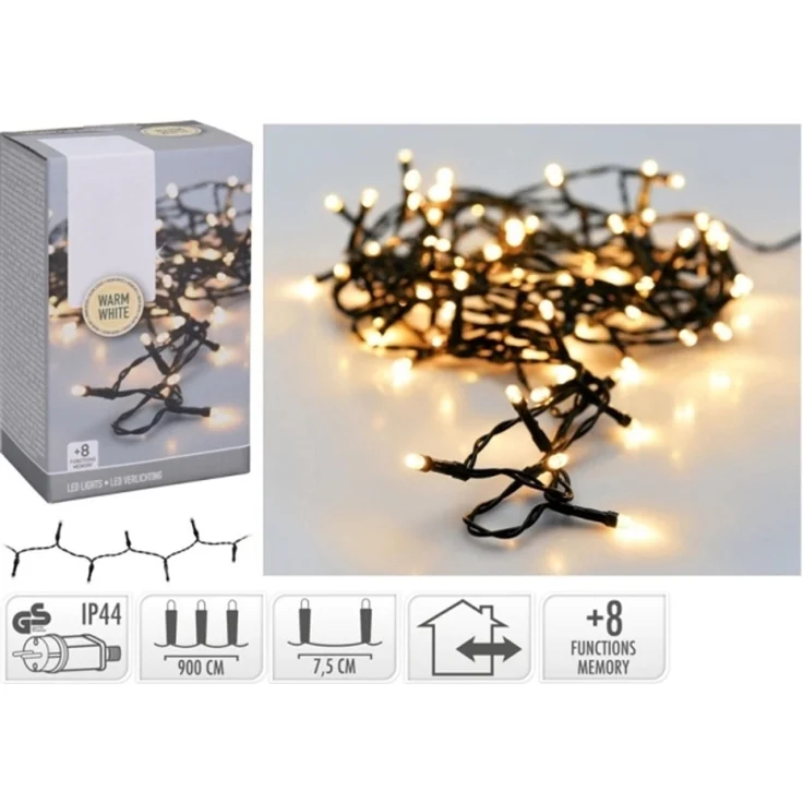 Weihnachtsbaumbeleuchtung Koopman Weihnachtsbaumbeleuchtung Lichterkette 120 led timer warm weiß