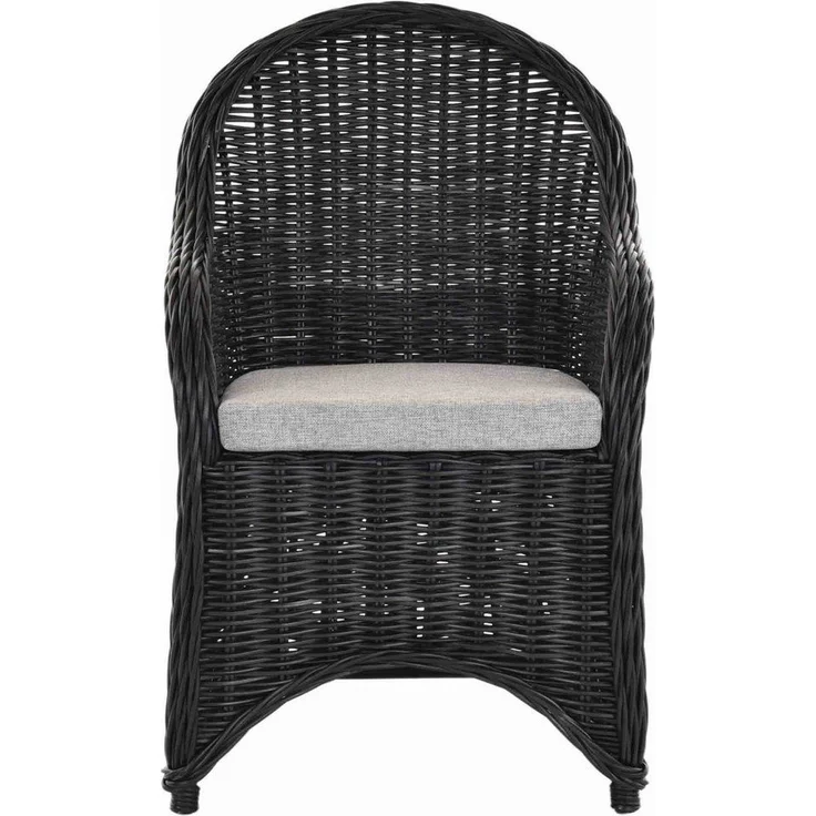 Krines Home Esszimmersessel Rattansessel Esszimmerstuhl mit Armlehne Korbsessel Esszimmersessel, Flechtsessel mit Polster – Bild 1