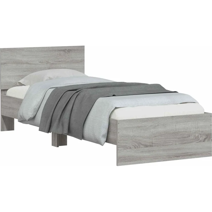 vidaXL Bettgestell mit Kopfteil Sonoma-Grau 80 x 200 cm Holzwerkstoff 8009020 – Bild 2