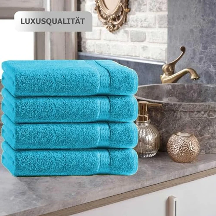 TRENDBUY24 Handtuch Set Handtücher Duschtücher Gästetücher Baumwolle Frottee Premium 4er Set, 100% Baumwolle (4-St), Duschtuch – Bild 7