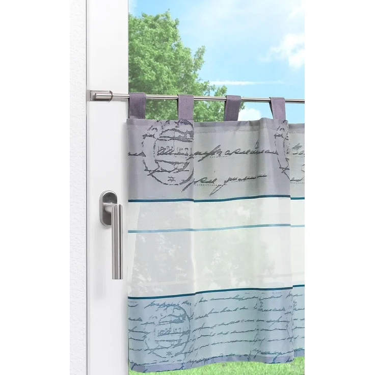Scheibengardine von Lysel - Hermina (Bx H) 140cm * 50cm Blau/Petrol – Bild 4