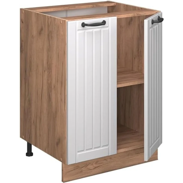 Küchenunterschrank Fame-Line Weiß Landhaus 60 cm , AP Eiche Vicco – Bild 5