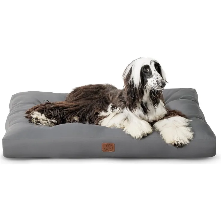 BEDSURE Hundekissen Grosse Hunde waschbar - 120x90 cm hundematratze XXL für große, mittelgroße Hunde Outdoor gepolstert Hundematte dunkelgrau in 10cm Höhe, XL Kühlmatte für Haustiere