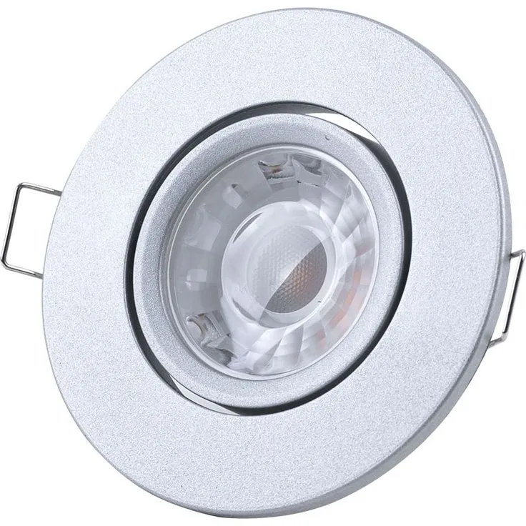 LED Einbauleuchte, chrom-matt, schwenkbar, IP21, D 8,5 cm
