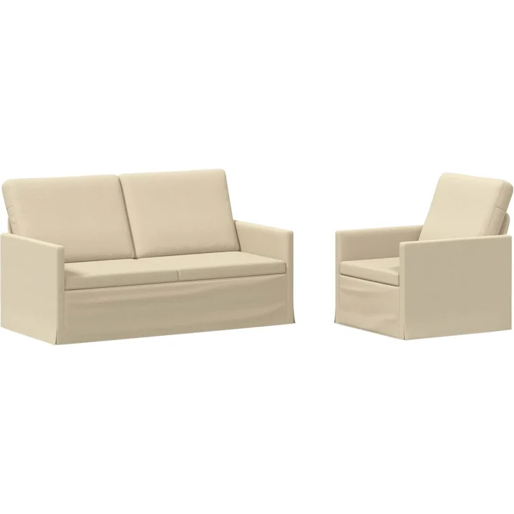 vidaXL Sofa-Set 2 pcs Creme Stoff 3433155 – Bild 1