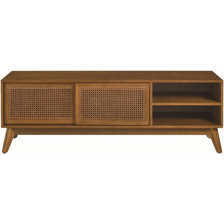 WILLIAMSPACE TV-Schrank Lumen Rattan TV-Schrank mit Echtholzfurnier & Schiebetüren – Bild 2