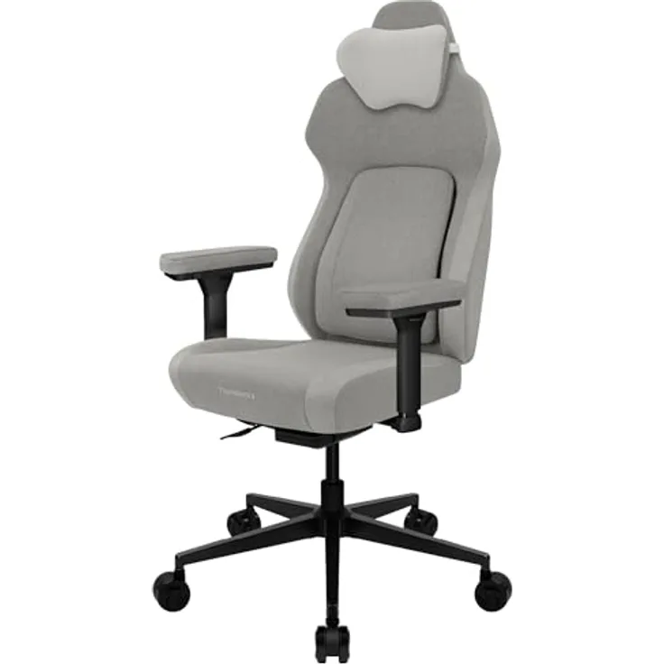 ThunderX3 CORE Smart Ergonomischer Gaming Stuhl, Rückenlehne mit hochwertigem Stoff, integrierte Synchronmechanik, gepolsterte 3D-Armlehnen, atmungsaktive Materialien, bis 125 kg belastbar, Loft Hellgrau