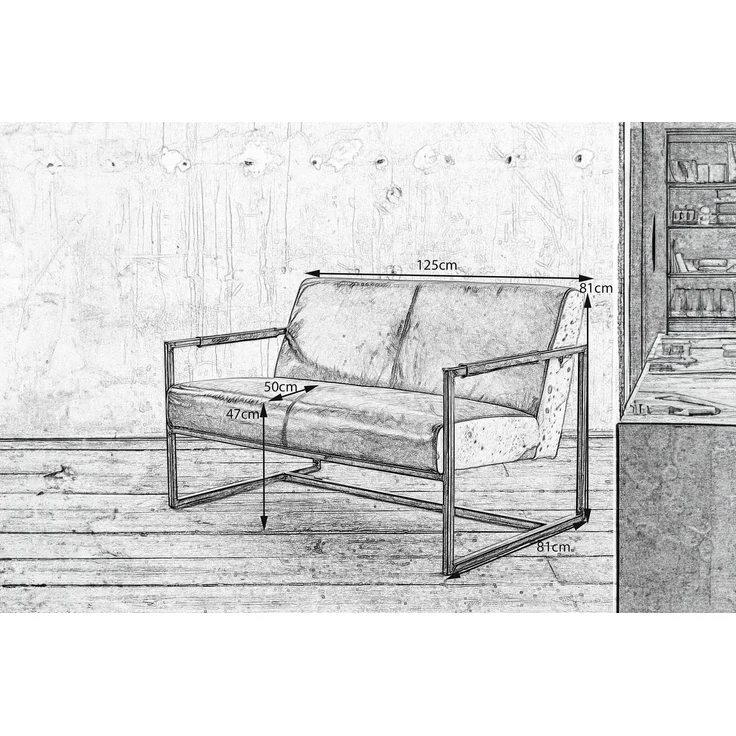KAWOLA Sofa LIANO Vintage Leder braun 81 x 81 x 125 cm – Bild 8