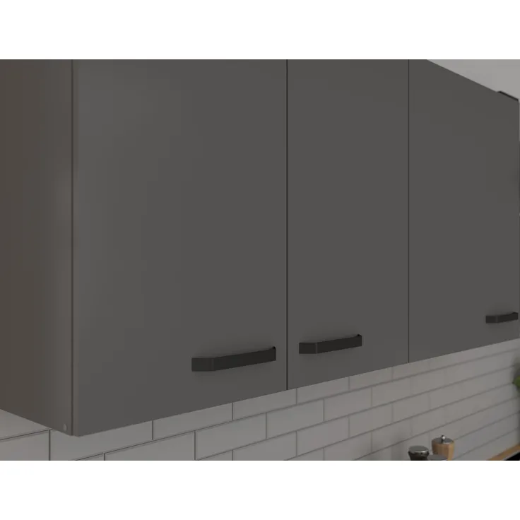 Winkelküche NESSA 250x250 cm Küchenzeile Einbauküche Eckküche Küche Anthrazit