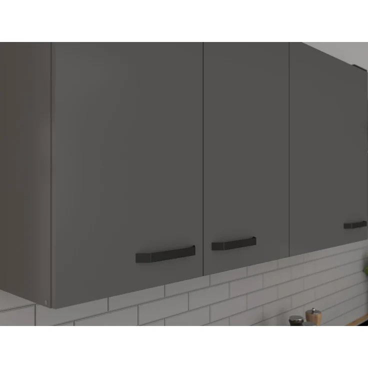 Winkelküche NESSA 250x250 cm Küchenzeile Einbauküche Eckküche Küche Anthrazit – Bild 1