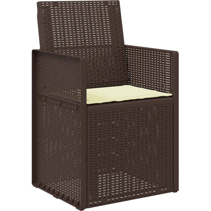 vidaXL Garten Esszimmerstühle 2 stk. Braun und Creme PP 899989 – Bild 4