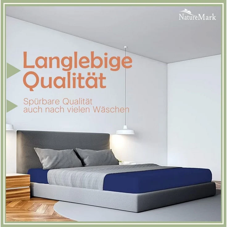 NatureMark - Mikrofaser SPANNBETTLAKEN zum Sparpreis! viele Größen und Farben Markenware (140x200-160x200 cm, Navy blau) – Bild 3