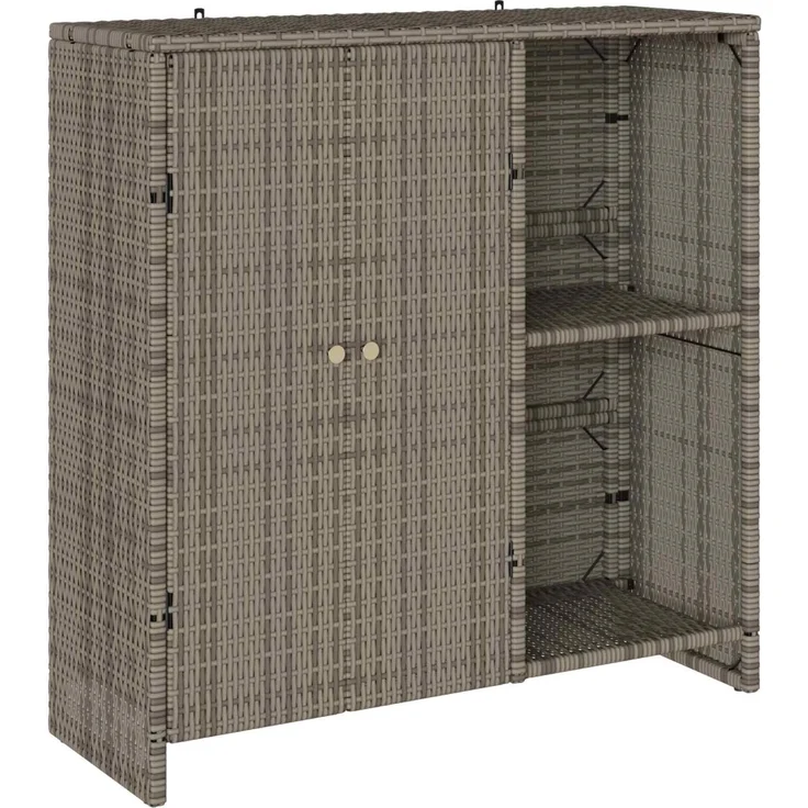 vidaXL Aufbewahrungsschrank mit Regal Grau 100 x 36 x 102 cm Rattan 4103823 – Bild 1