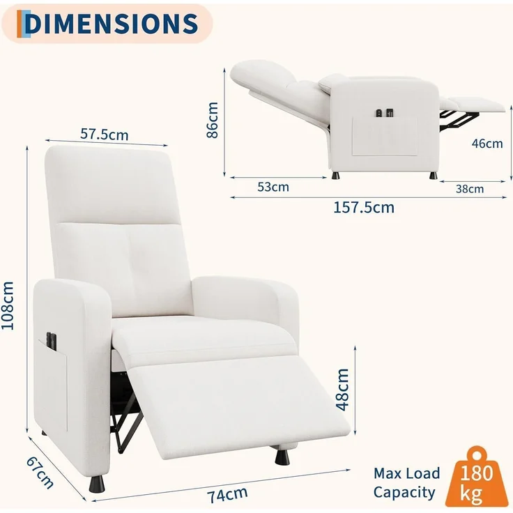 Elektrischer Relaxsessel mit Massage und – Bild 2