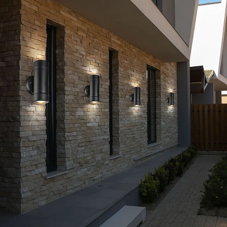 2er Set LED Wandleuchten in Schwarz für den Garten COTOPA – Bild 9