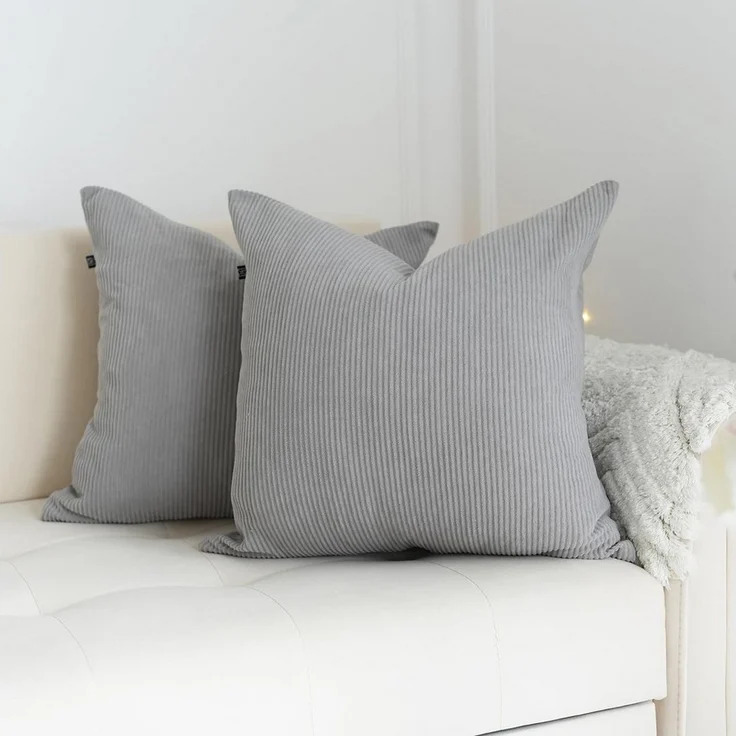 DYNMC you Kissenbezug Cord - 4er Kordsamt Weiche Kissenbezüge - Dekokissen Sofakissen, Kord Kissenhüllen - Sofa Kissenbezug Cord - Kissen Deko Kissenbezug – Bild 1