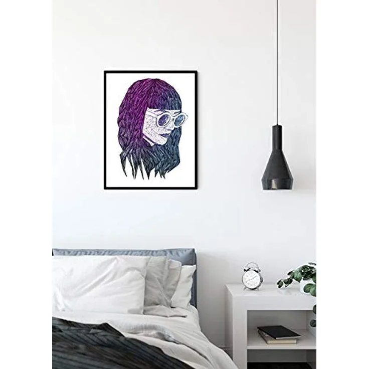 Komar Wandbild Grid Violet, stilvolles Poster mit geometrischer Optik, Größe 50 x 70 cm, ohne Rahmen, hochwertiger Kunstdruck auf deutschem Premium-Poster Fotopapier – Bild 3