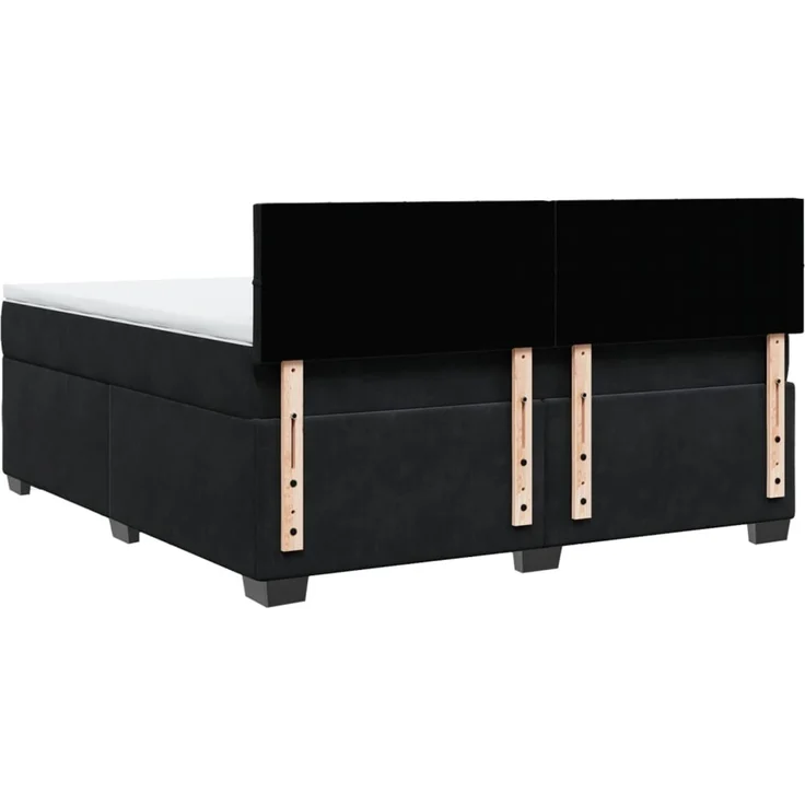 vidaXL Boxspringbett mit Matratze Schwarz 180x200 cm Samt 3286380 – Bild 10