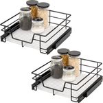 Teleskopschubladen 2er Set - für 50 cm Schrank mit Einlegeboden, aus Metall, (Schwarz)