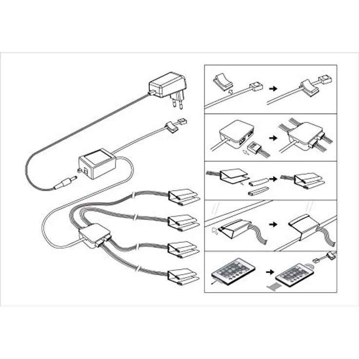 TRANGO LED Glaskantenbeleuchtung, 4er Set RGB Farbwechsel LED Glaskantenbeleuchtung 5022-04 inkl. Fernbedienung Schrankbeleuchtung I Glasbodenbeleuchtung I Vitrinenbeleuchtung, LED Clips I Möbelbeleuchtung – Bild 8