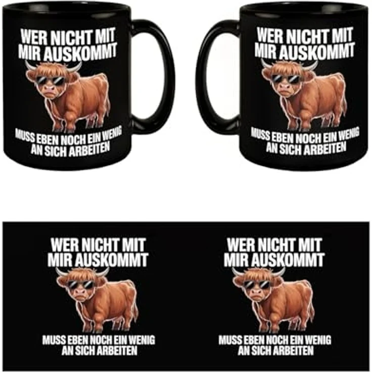 speecheese Tasse Hochlandrind Tasse - du musst an dir arbeiten – Bild 4