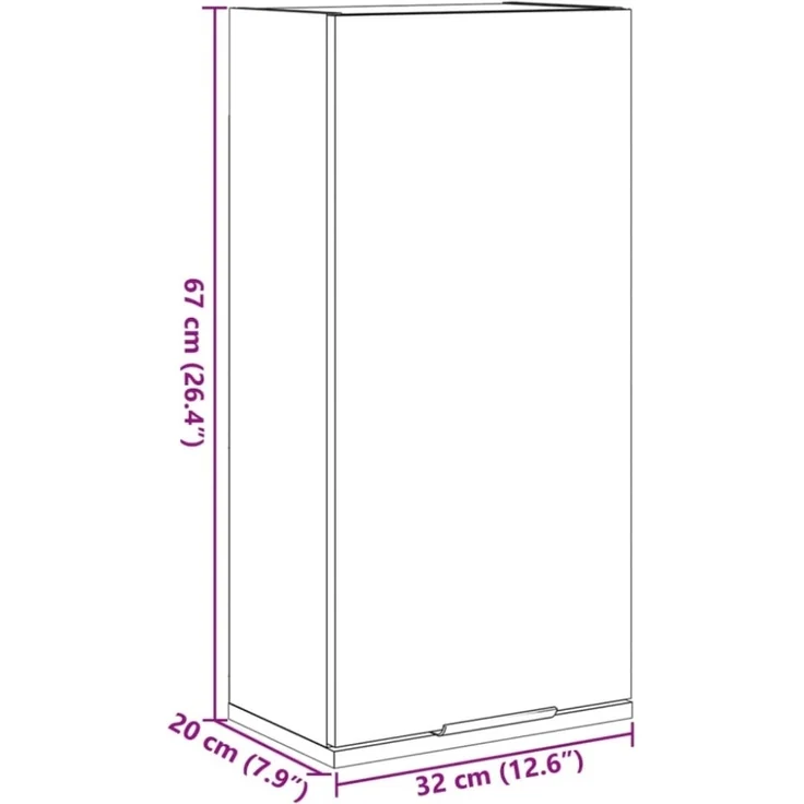 vidaXL Wand-Badschrank Sonoma-Eiche 32x20x67 cm 849654 – Bild 8