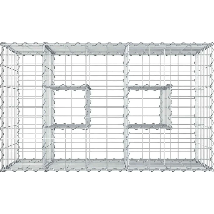 vidaXL Gabionen-Hochbeet 100 x 60 x 55 cm Verzinkter Stahl Silber 42033321 – Bild 9