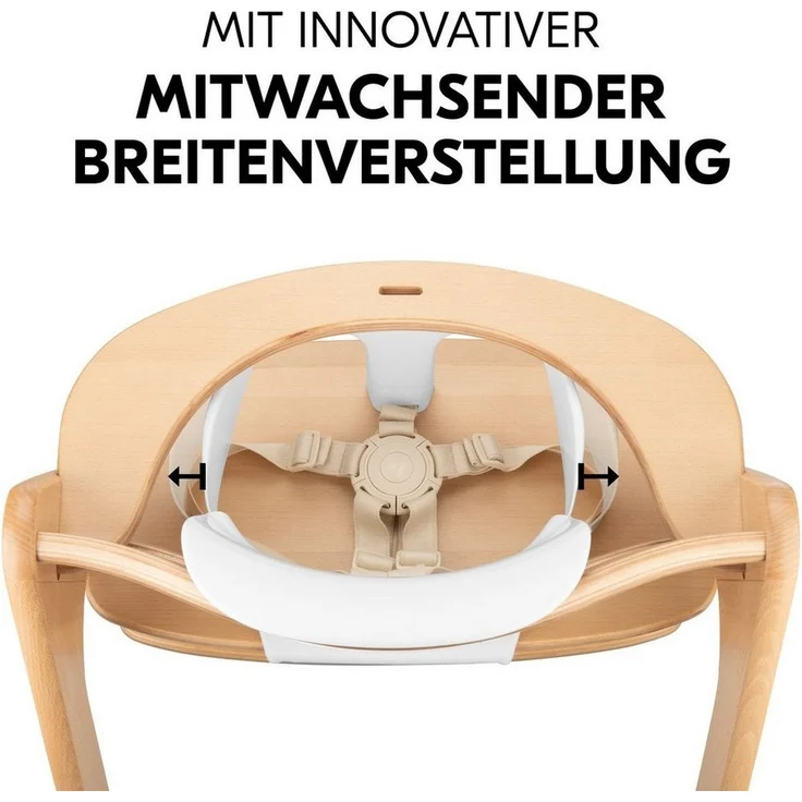 Hauck Hochstuhl Beta Plus Natural, Kinderhochstuhl mit Essbrett, Sitzauflage, Baby-Sitz, Sitzpad & Rollen – Bild 3