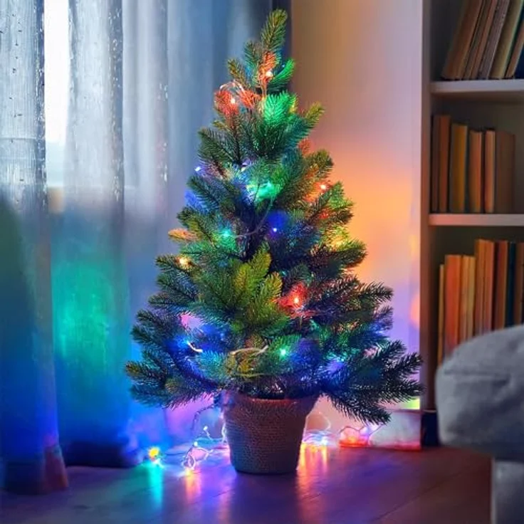 Spetebo LED-Lichterkette LED Lichterkette mit 8 Leuchtfunktionen, 200-flammig, Weihnachts Beleuchtung mit Speicherchip – Bild 4